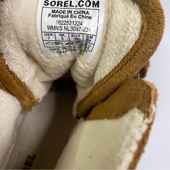 Sorel Kinetic Caribou Boot Womens Tawny suede Waterproof Insulated size 7 camel - Picture 12 of 13